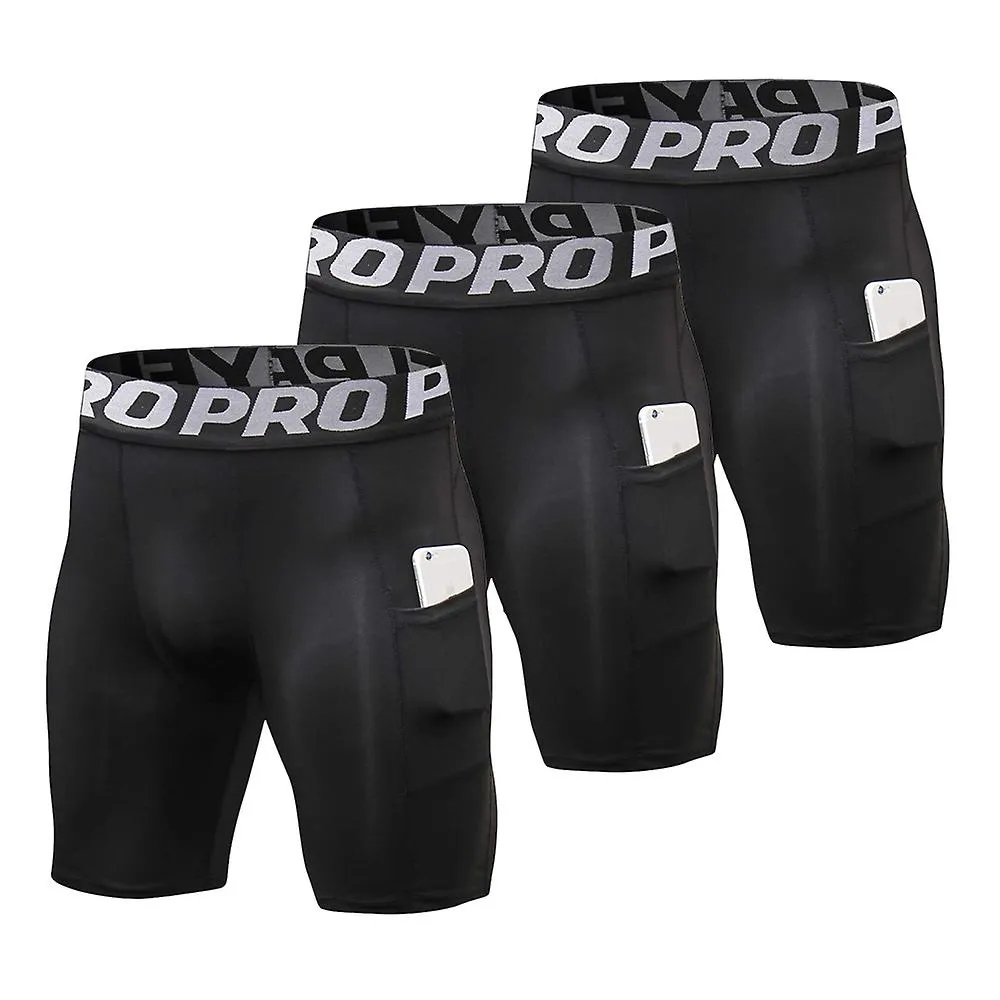 Paquete de 3 pantalones cortos de compresión para hombre