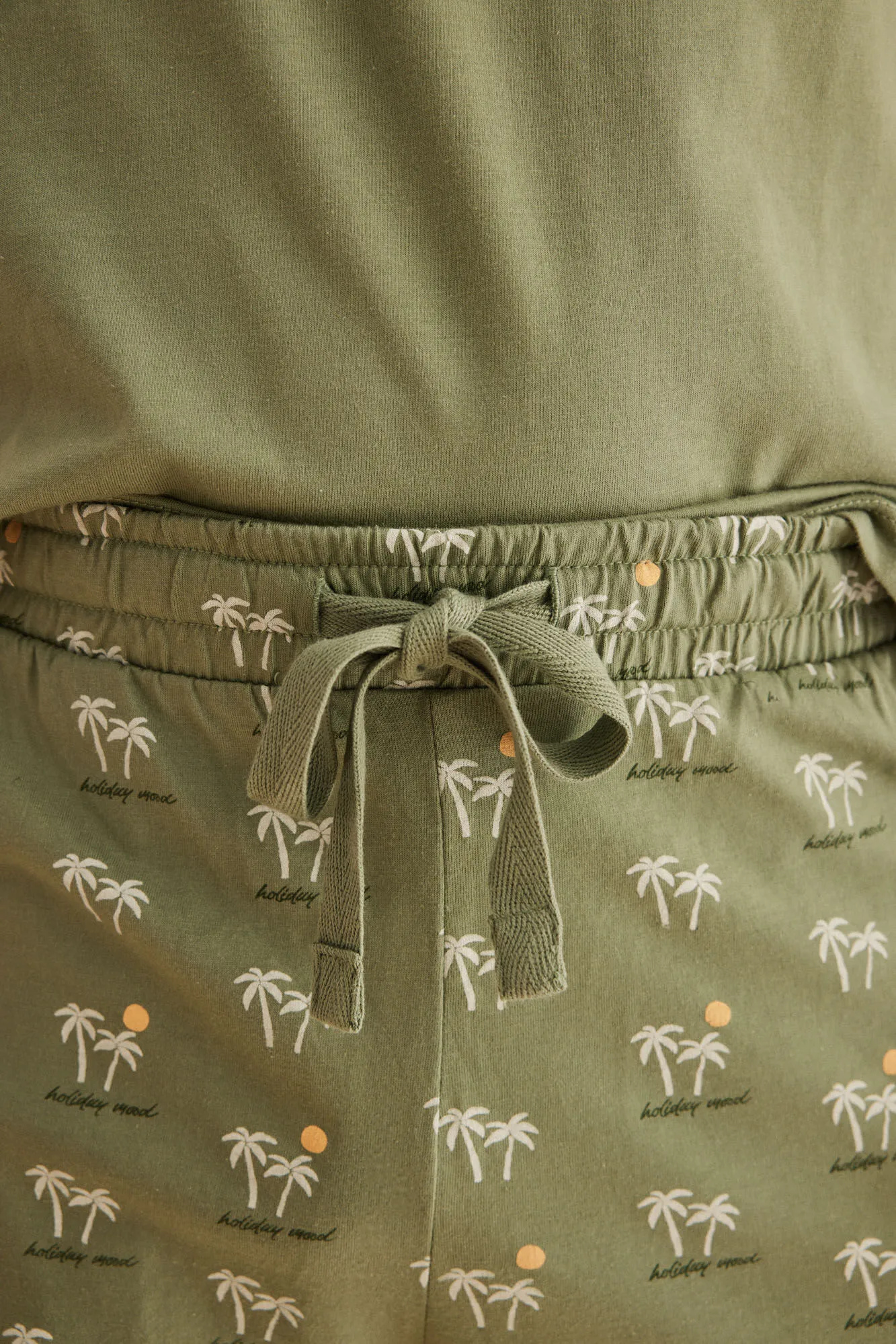 Pijama corto hombre 100% algodón palmeras