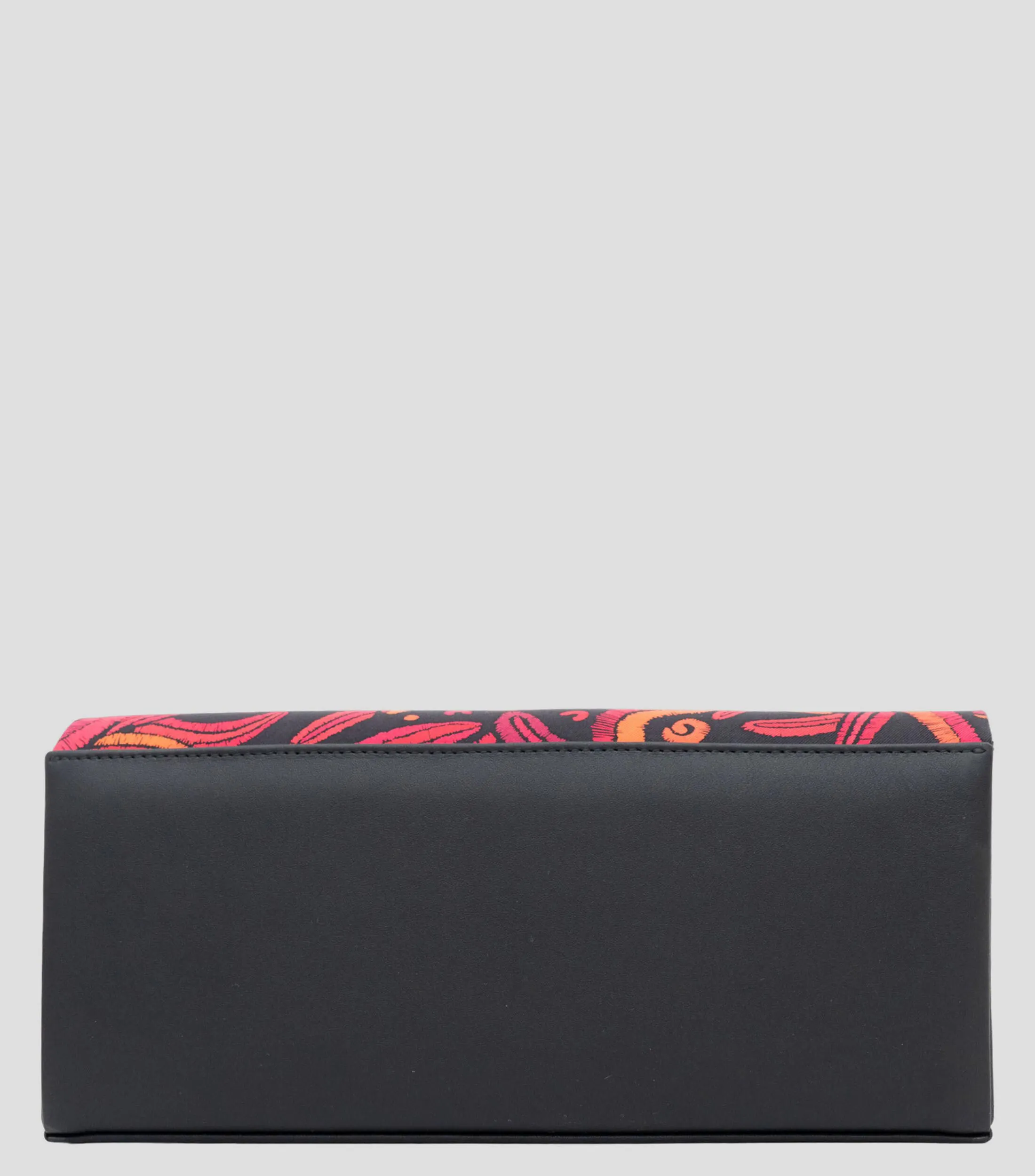 Pineda Covalin Bolso clutch negro con rojo en piel Akbal Quetzalcóatl Mujer