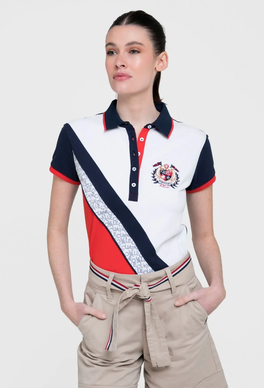 Polo de mujer modelo banda color rojo