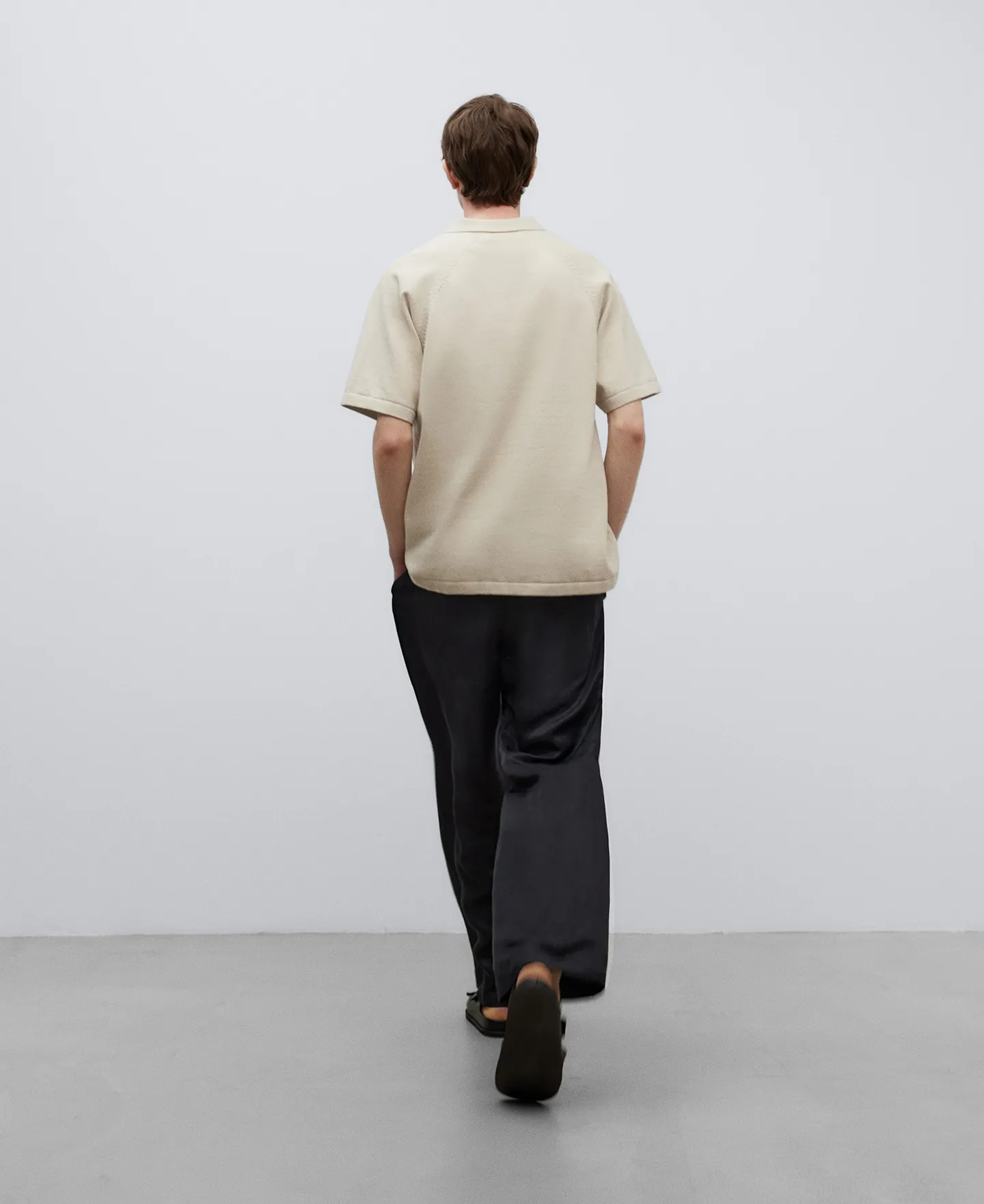 Polo en lino y algodón hombre