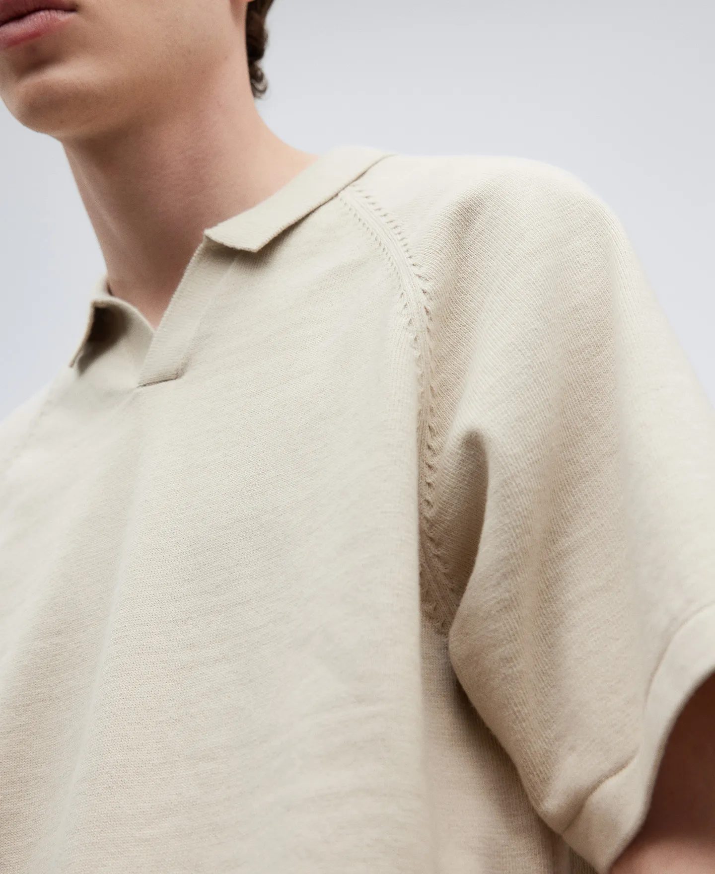 Polo en lino y algodón hombre