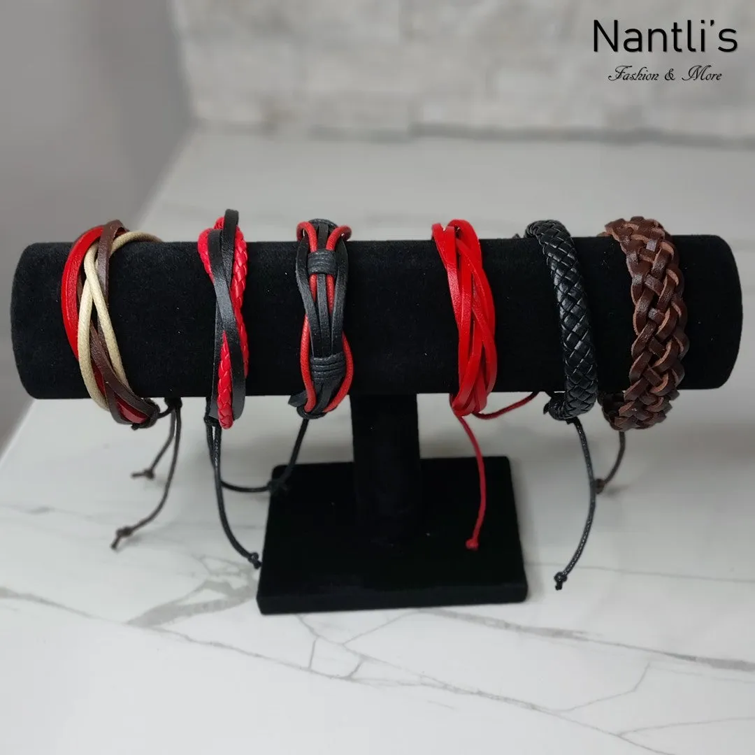PULSERAS PARA HOMBRES O MUJERES SET BR00496 LEATHER BRACELETS FOR MEN OR WOMEN 6 PIECES SET