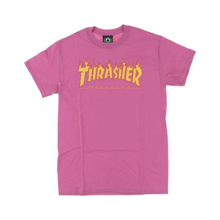 Remera Thrasher Flame Rosa