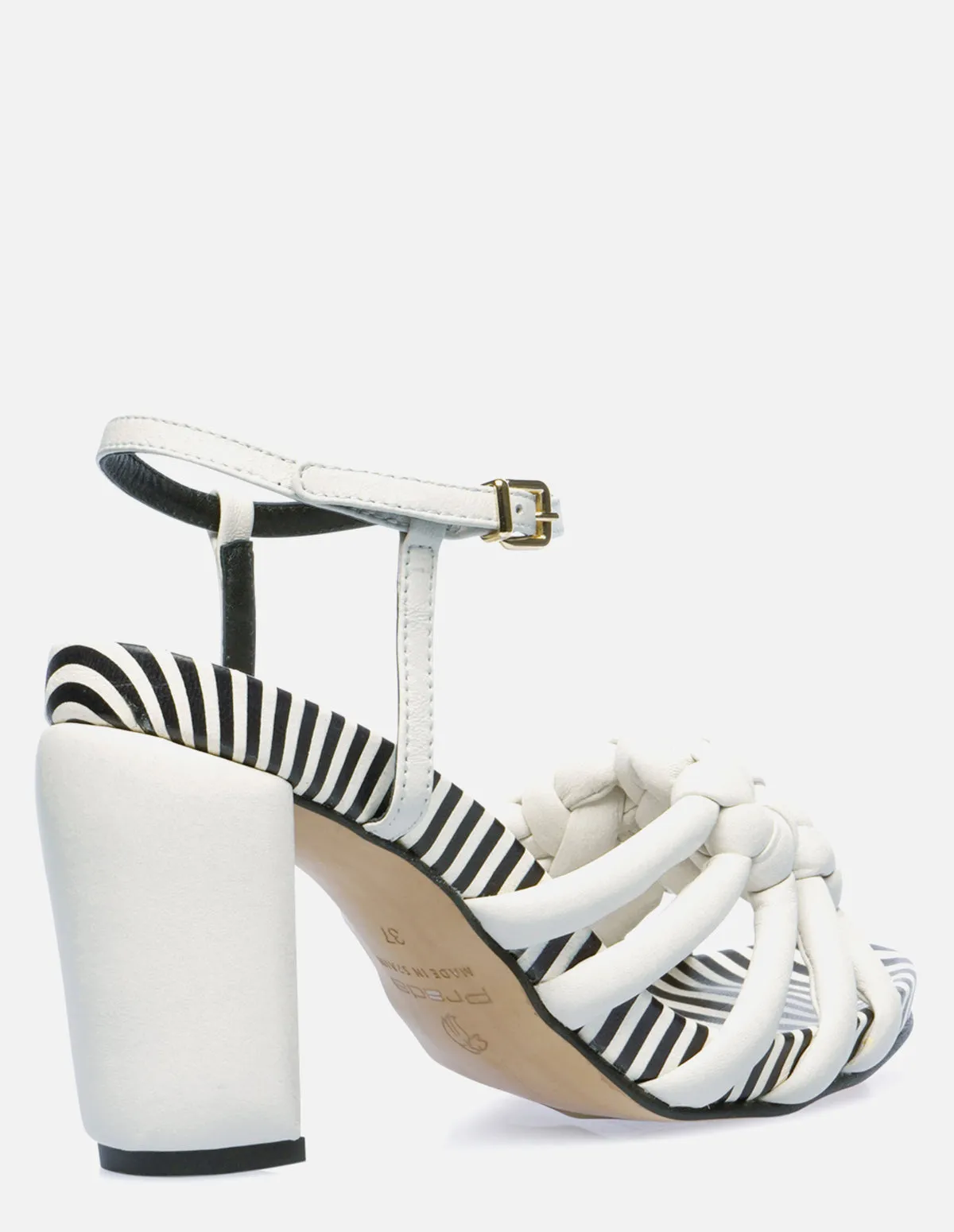Sandalia Tubular de Nudos en Piel Napa