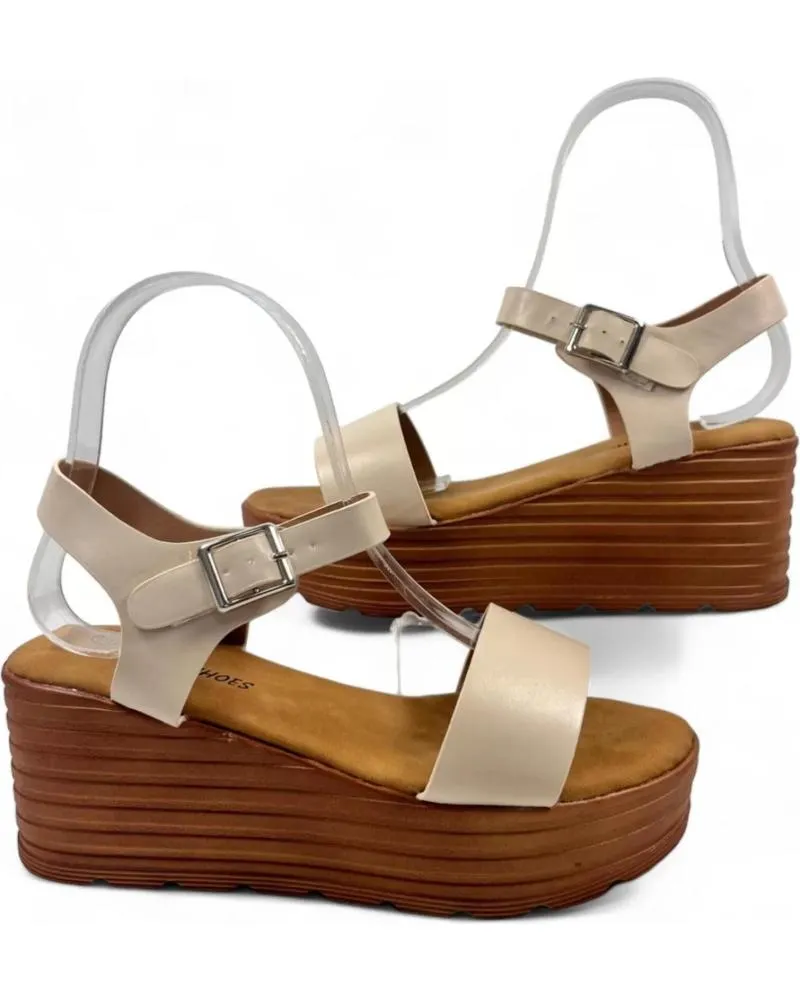 Sandalias TIMBOS  de Mujer SANDALIA CUNA PLATAFORMA MUJER 130178  BEIGE