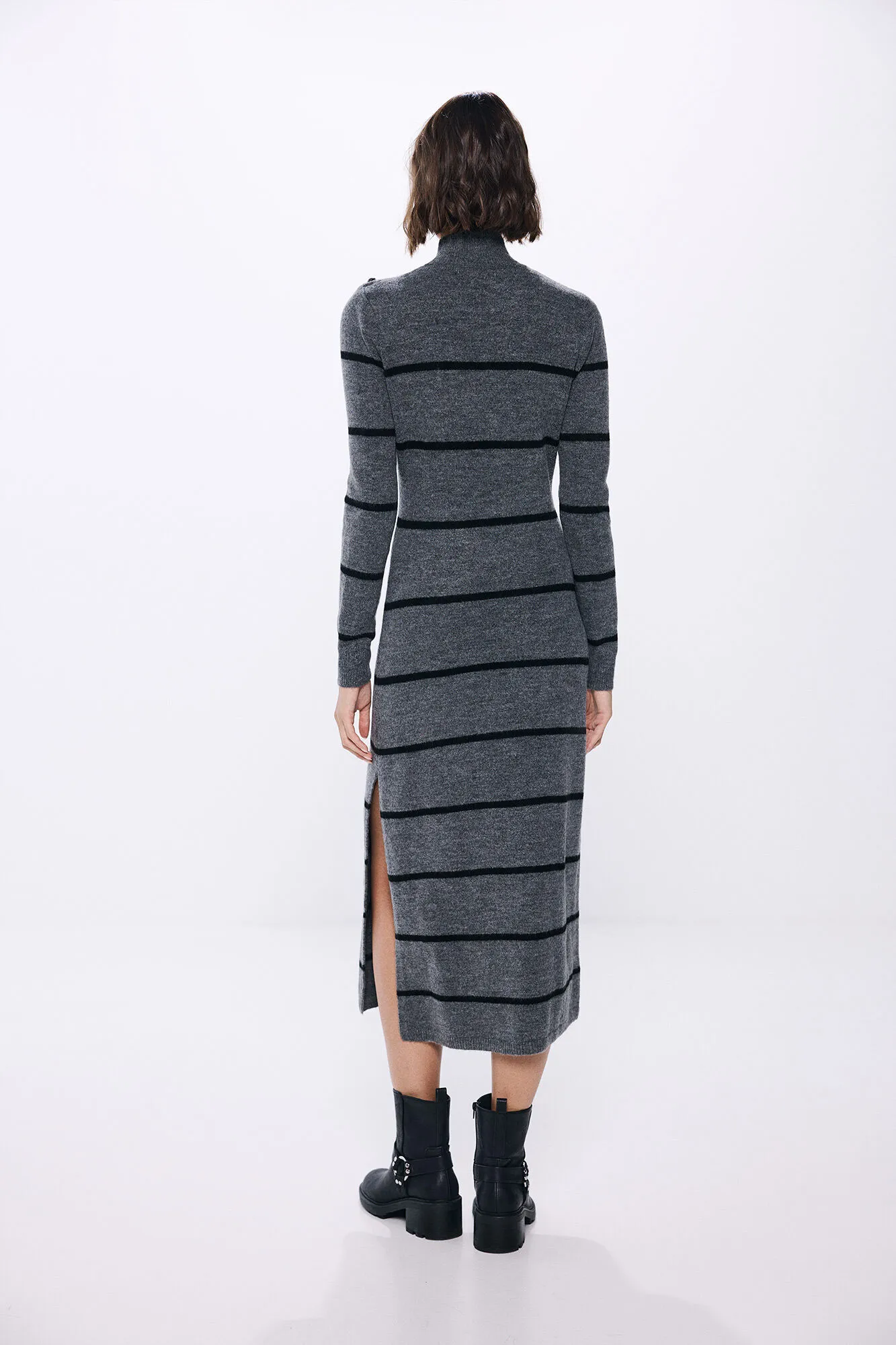 Springfield Vestido midi punto botones hombro
