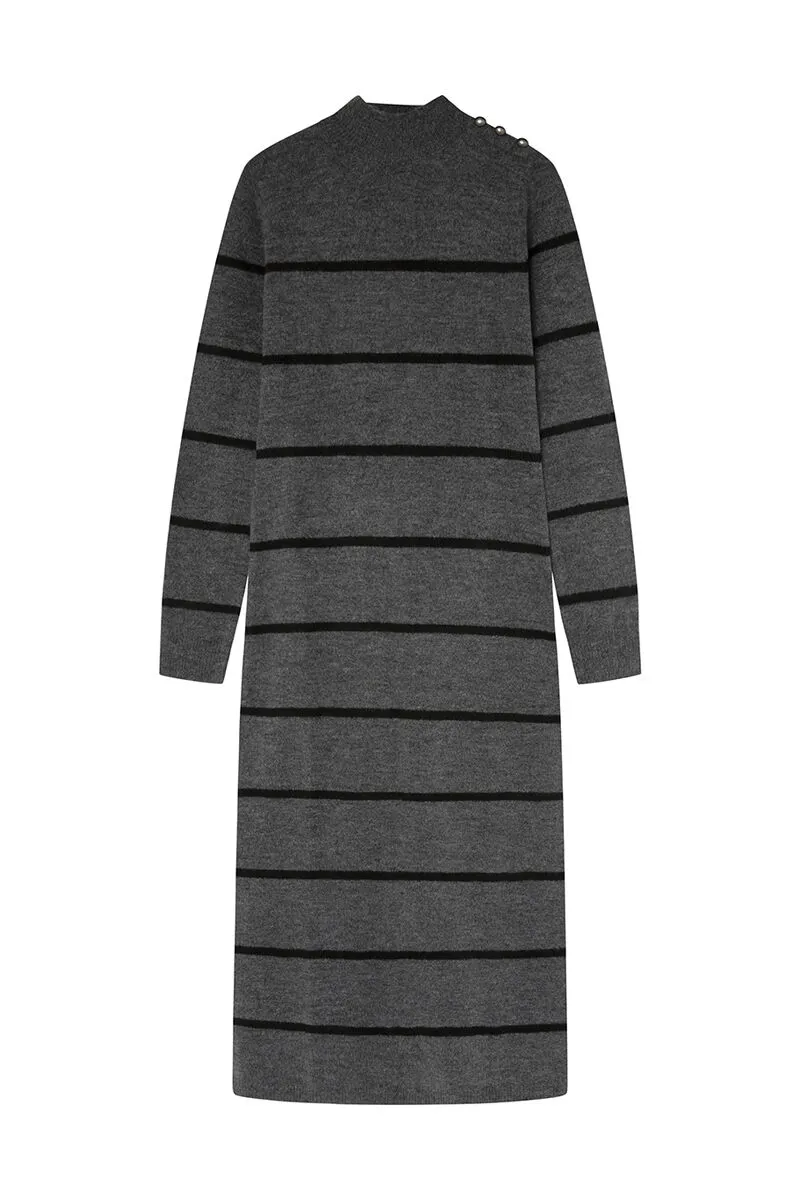 Springfield Vestido midi punto botones hombro