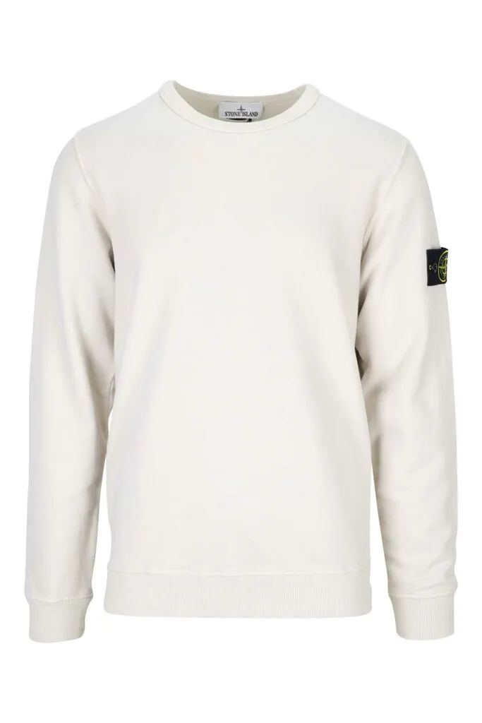 Sudadera blanca con logo lateral parche
