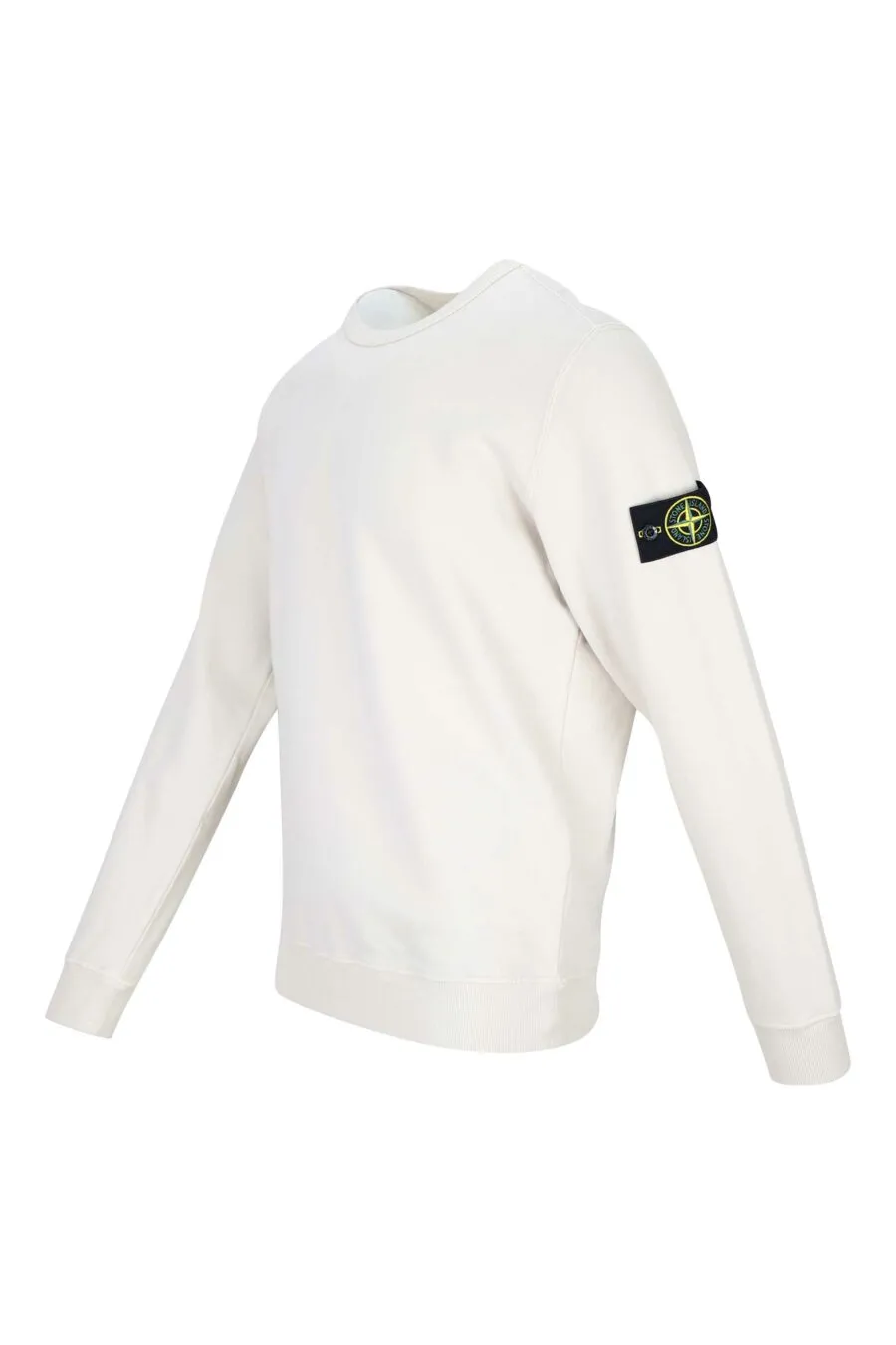 Sudadera blanca con logo lateral parche
