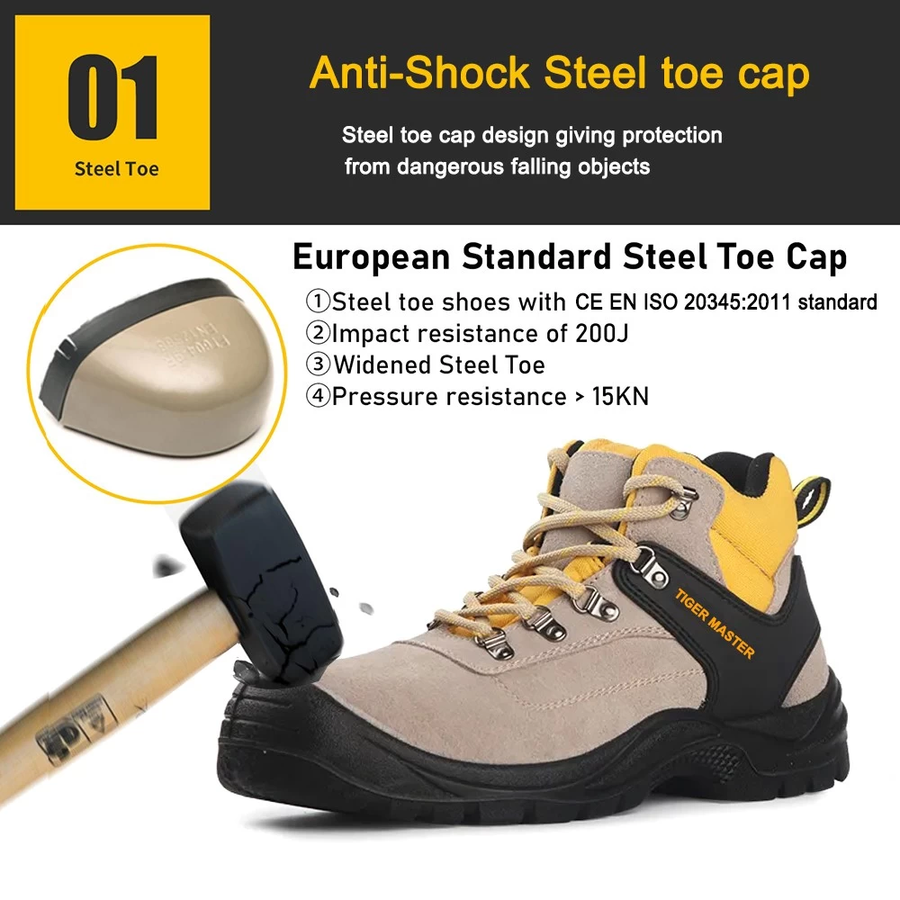 TM3086 Zapatos de seguridad de la marca Vaultex a prueba de pinchazos con punta de acero de gamuza para hombres
