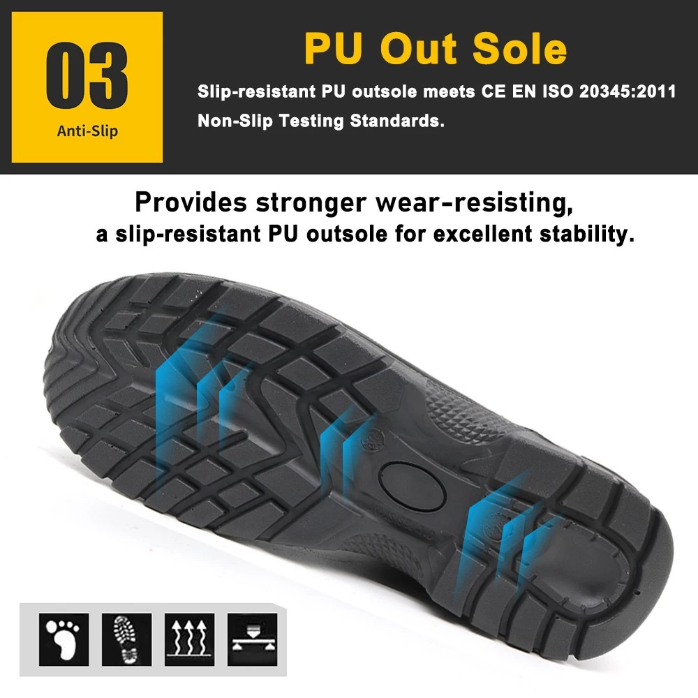 TM3086 Zapatos de seguridad de la marca Vaultex a prueba de pinchazos con punta de acero de gamuza para hombres