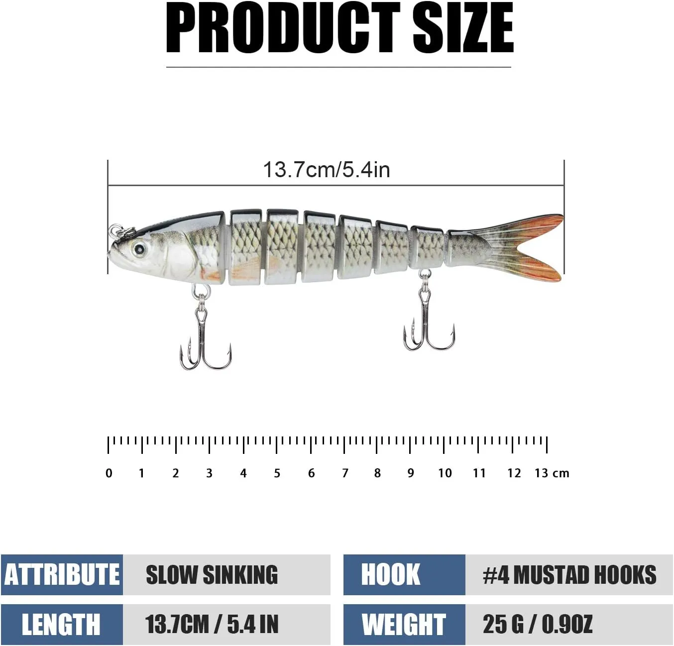 TRUSCEND señuelos de Pesca para Agua Dulce y Salada  Lifelike Swimbait para la Trucha Bass  Lento hundimiento Bass señuelo de Pe