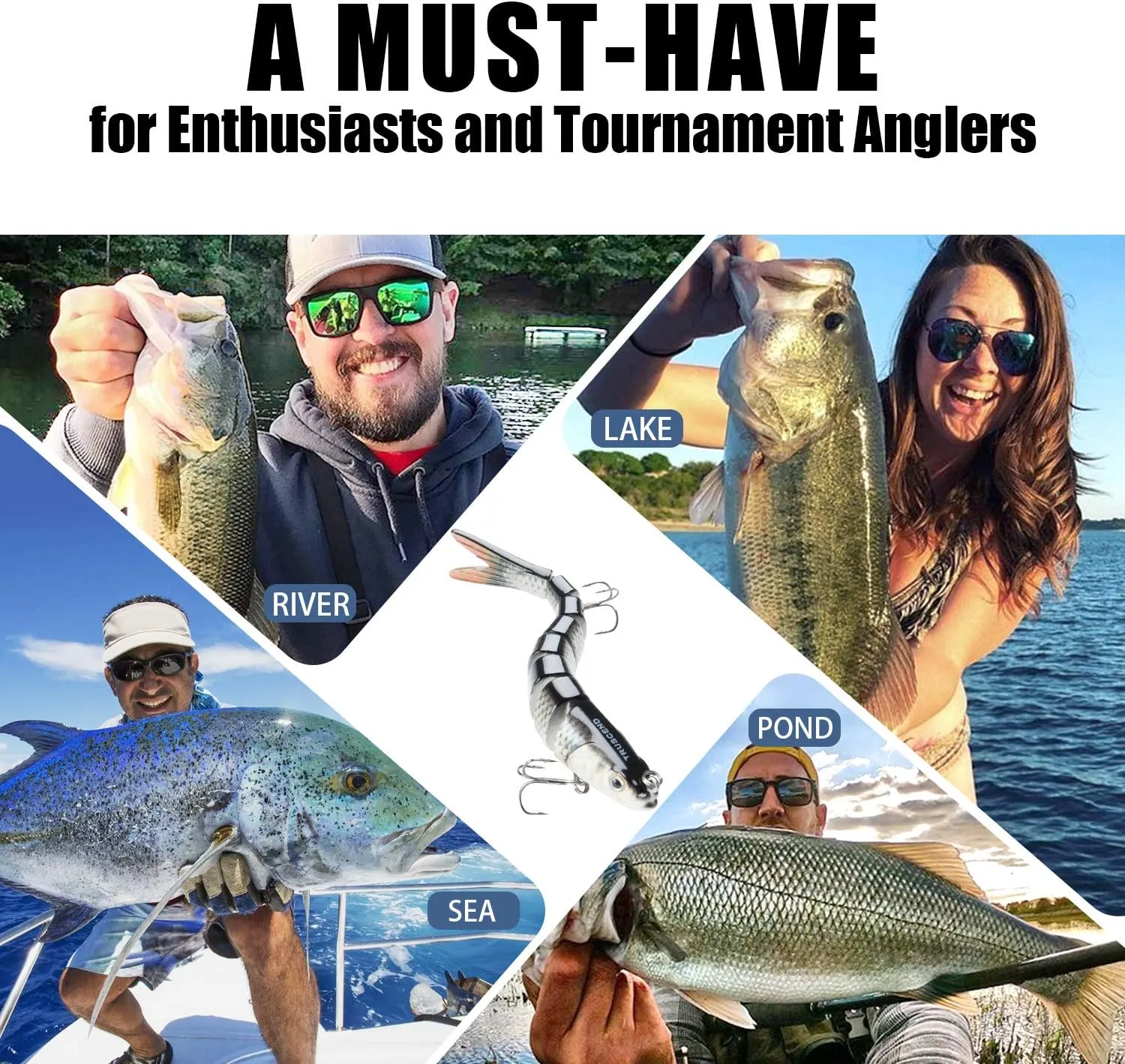 TRUSCEND señuelos de Pesca para Agua Dulce y Salada  Lifelike Swimbait para la Trucha Bass  Lento hundimiento Bass señuelo de Pe