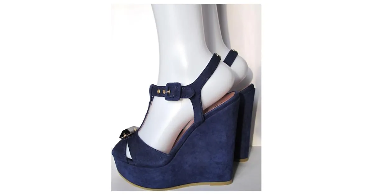 Twin Set Sandalias de cuña TWINSET azules 