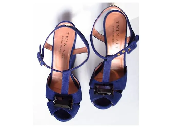 Twin Set Sandalias de cuña TWINSET azules 