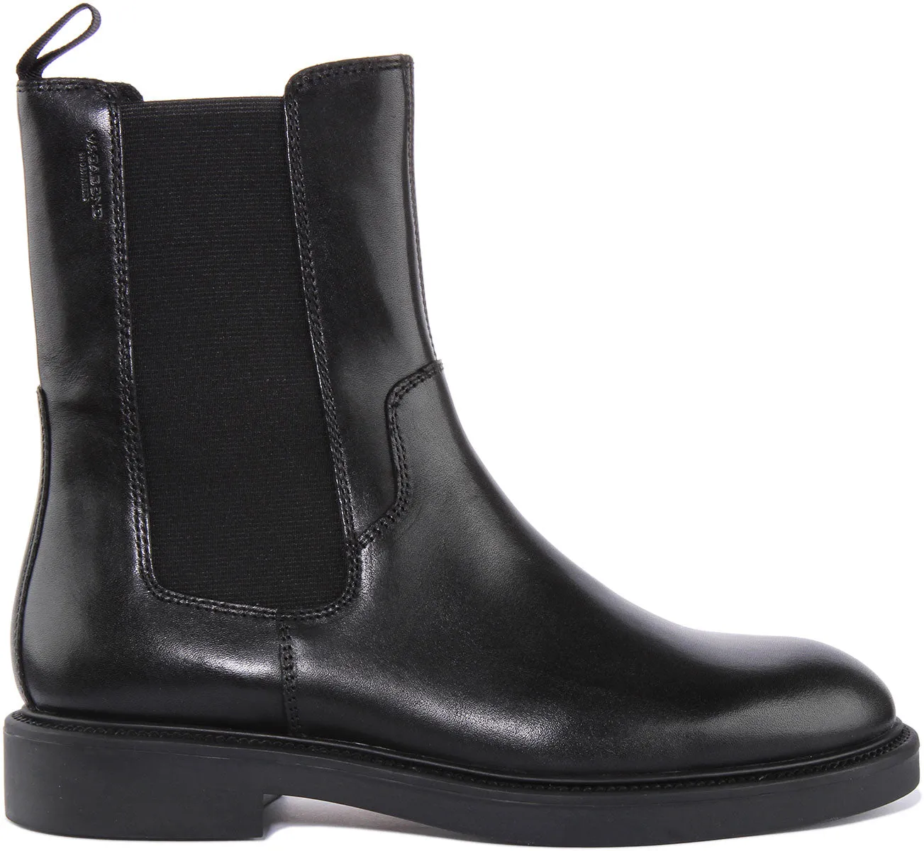 Vagabond Alex W Bota Chelsea de piel para mujer en negro