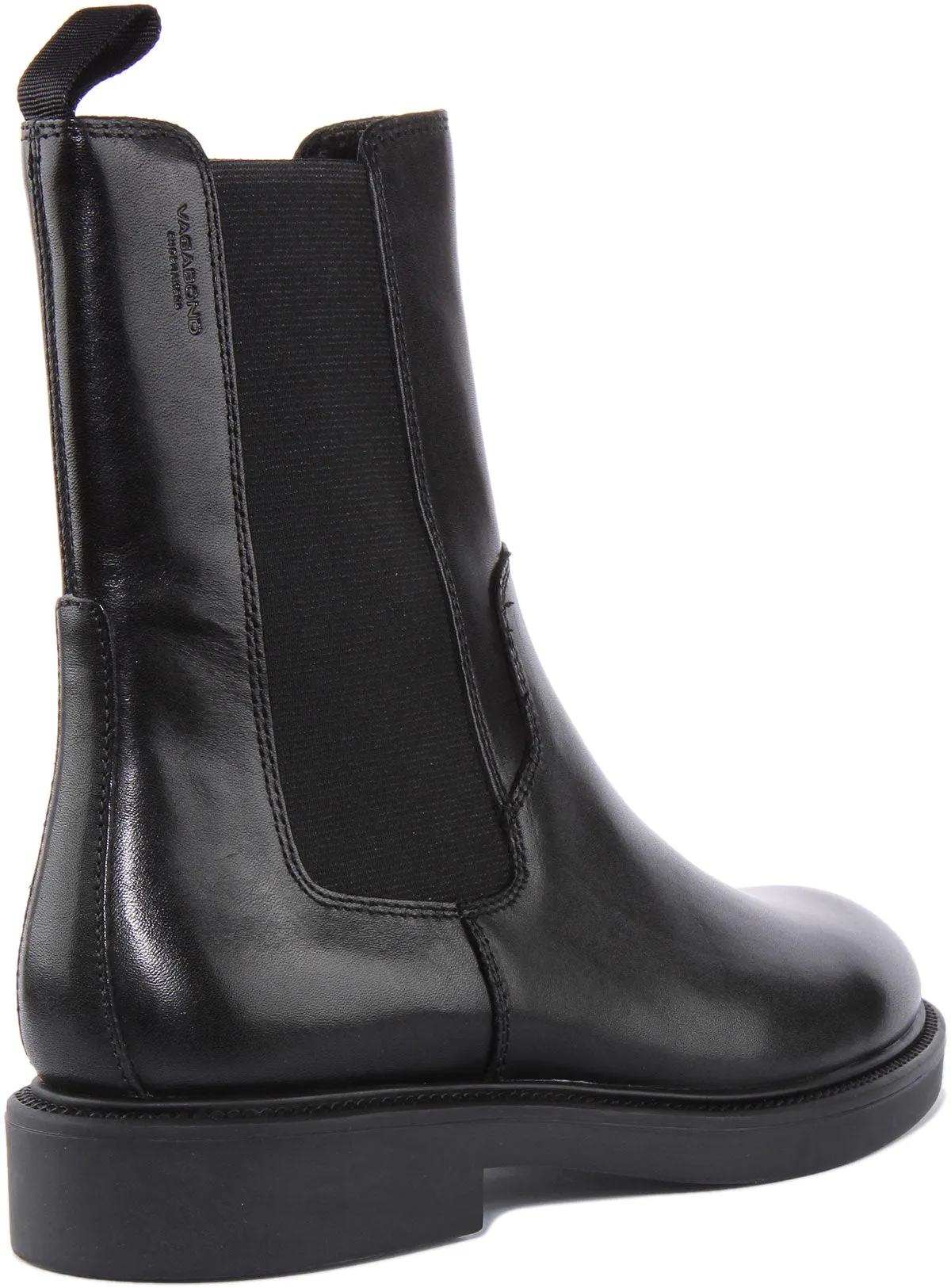 Vagabond Alex W Bota Chelsea de piel para mujer en negro