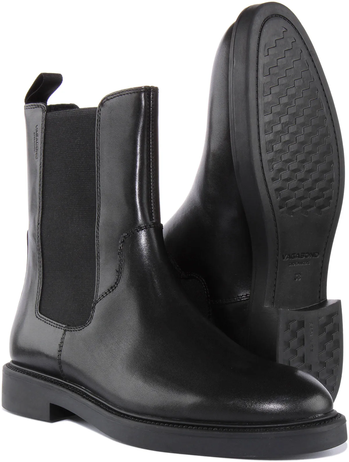 Vagabond Alex W Bota Chelsea de piel para mujer en negro