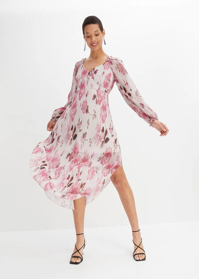 VESTIDO BLANCOROSA DE FLORES