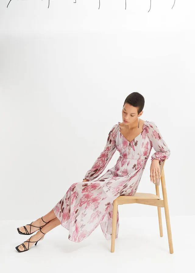 VESTIDO BLANCOROSA DE FLORES