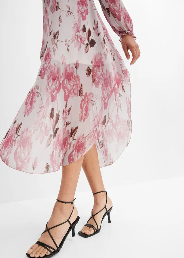 VESTIDO BLANCOROSA DE FLORES