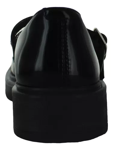 Yuyin Zapato Escolar Vestir Correas Charol Negro Niña 85400